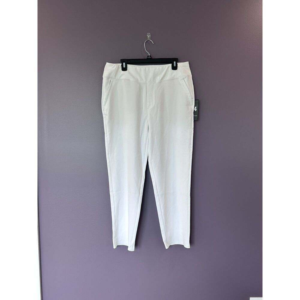 NWT IBKUL Knit Ankle Pants White Size 14